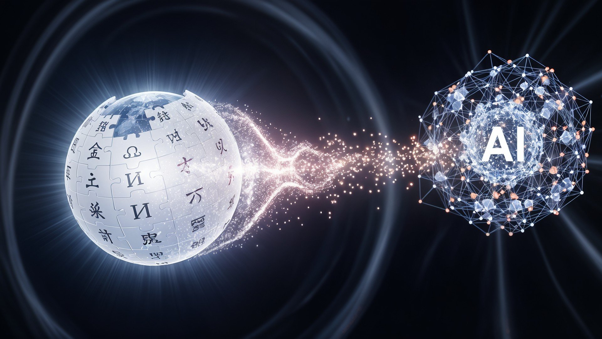 Ki, Künstliche Intelligenz, Netzwerk, Technologie, Digitalisierung, Wikipedia, Datenverarbeitung, Maschinelles Lernen, Algorithmen, Datenaustausch, globale Vernetzung, Informationsfluss, Wissensvernetzung, Wissensdatenbank, Informationstechnologie