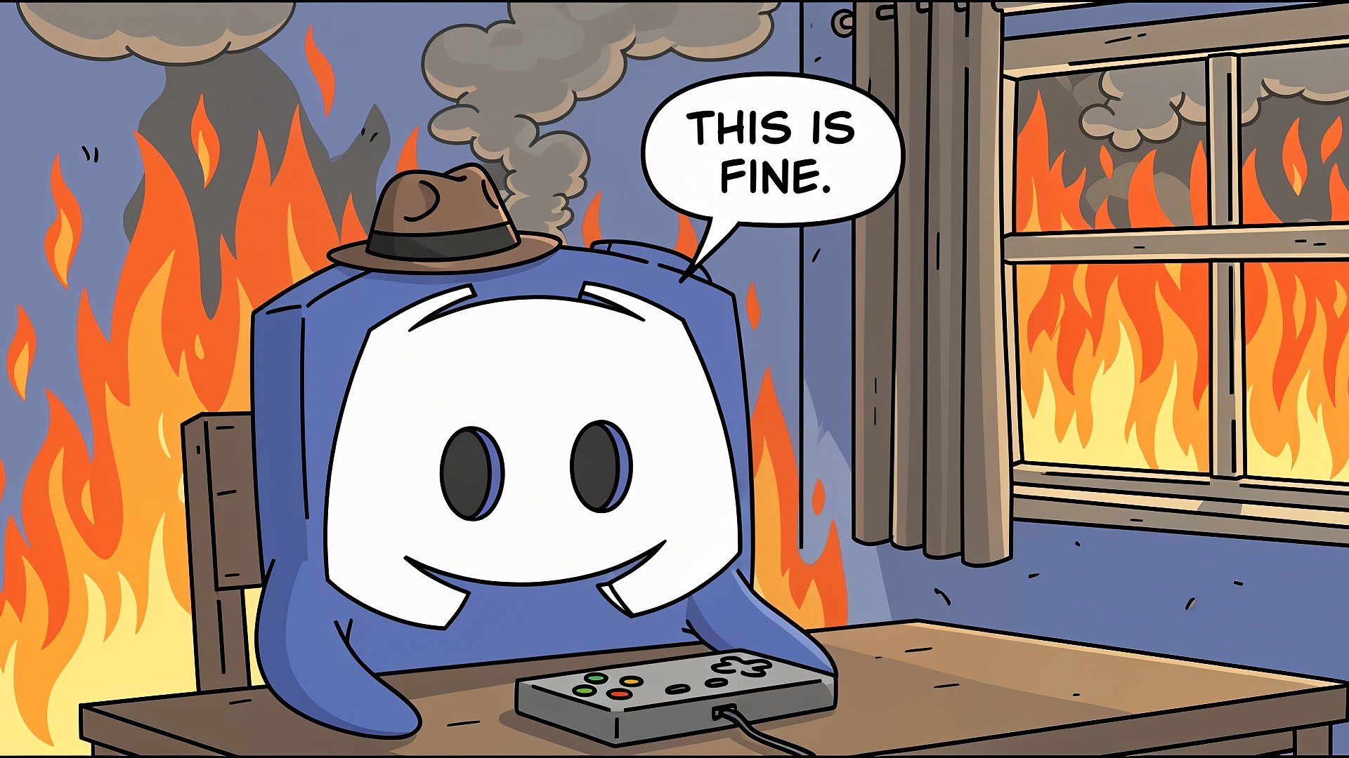 Social Network, Messenger, soziales Netzwerk, Kommunikation, Chat, Social Media, Messaging, Instant Messaging, Voip, Discord, Unterhaltung, Gruppenchat, Internettelefonie, This is Fine