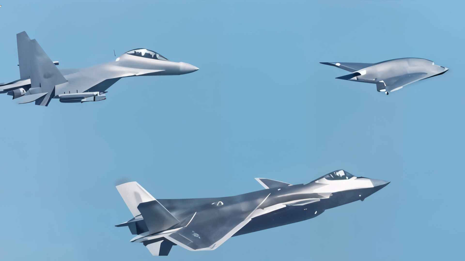China, Drohne, Kampfjet, Militärtechnik, Militärtechnologie, Tarnkappentechnologie, J-20, Stealth-Fighter, GJ-11, Mysterious Dragon, J-16D