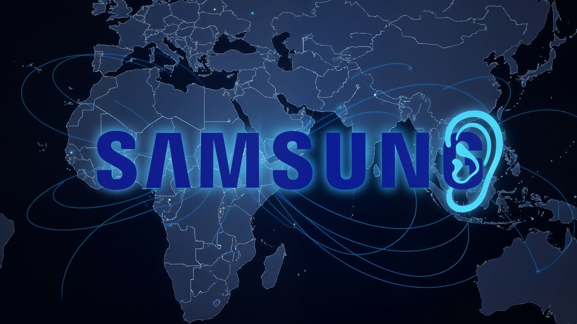 Samsung, Logo, Datenschutz, Verbraucherschutz, Digitalisierung, Vernetzung, Spyware, Technologieunternehmen, Innovationen, Weltmarkt, Marktführer, Weltkarte, Tech-Branche, Markenlogo, Elektronikkonzern, internationale Expansion, Globale Präsenz, Globale Verbindungen