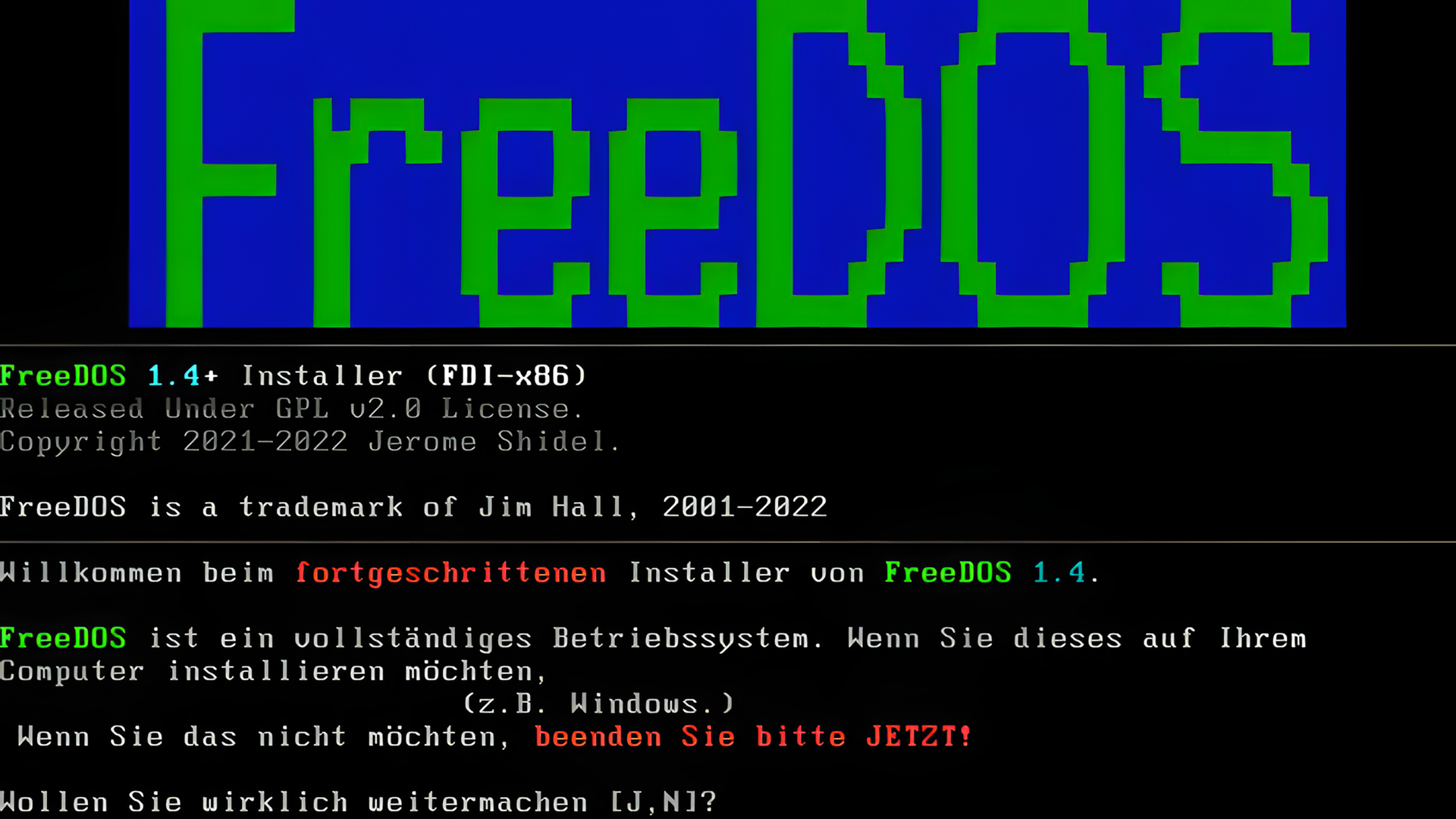 Betriebssystem, Dos, Freedos, FreeDOS 1.4