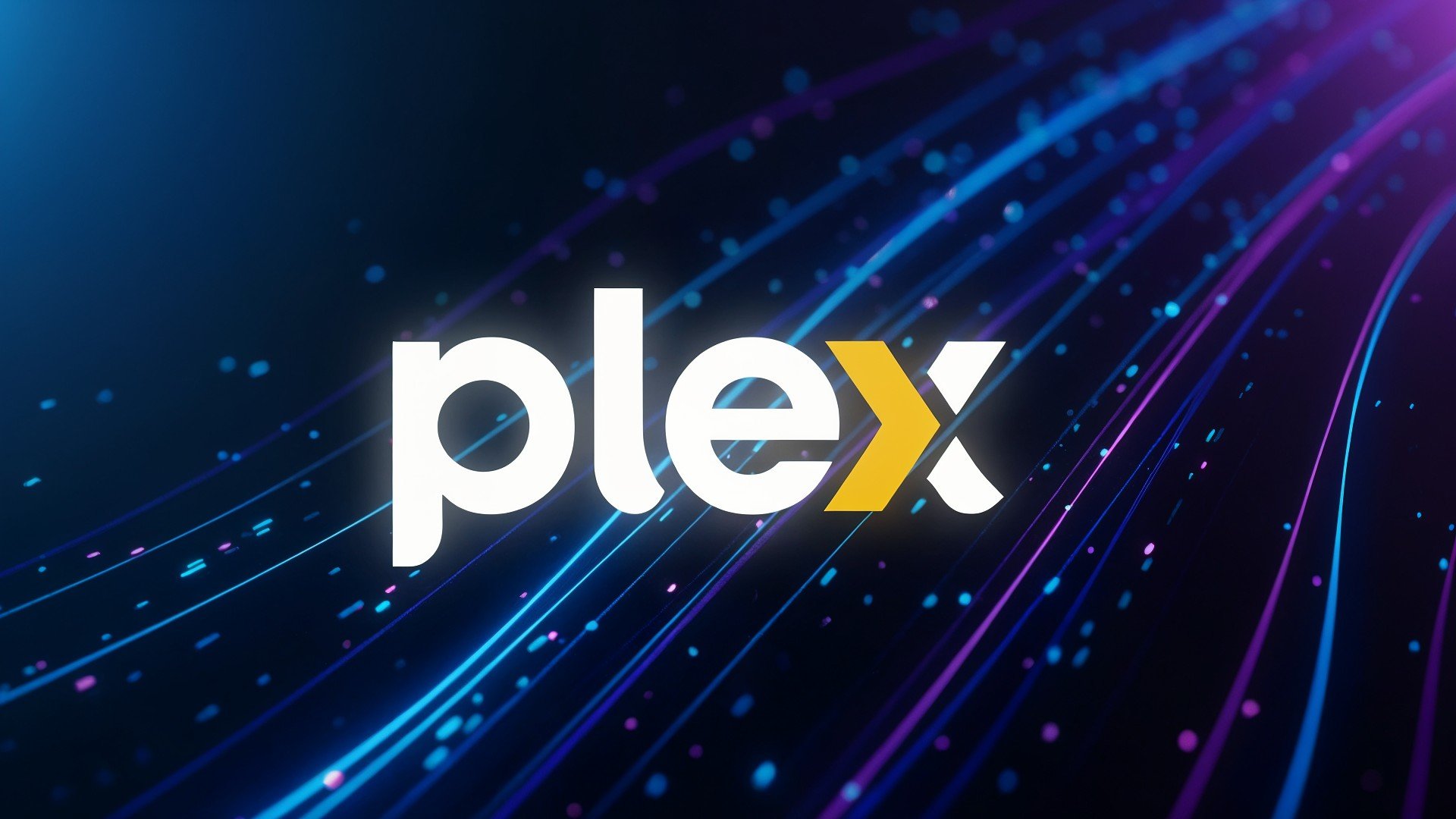 Logo, Technologie, Streaming-Dienst, plex, Lichteffekte, Digitale Unterhaltung, dynamisch, Medienserver, Markenpräsentation