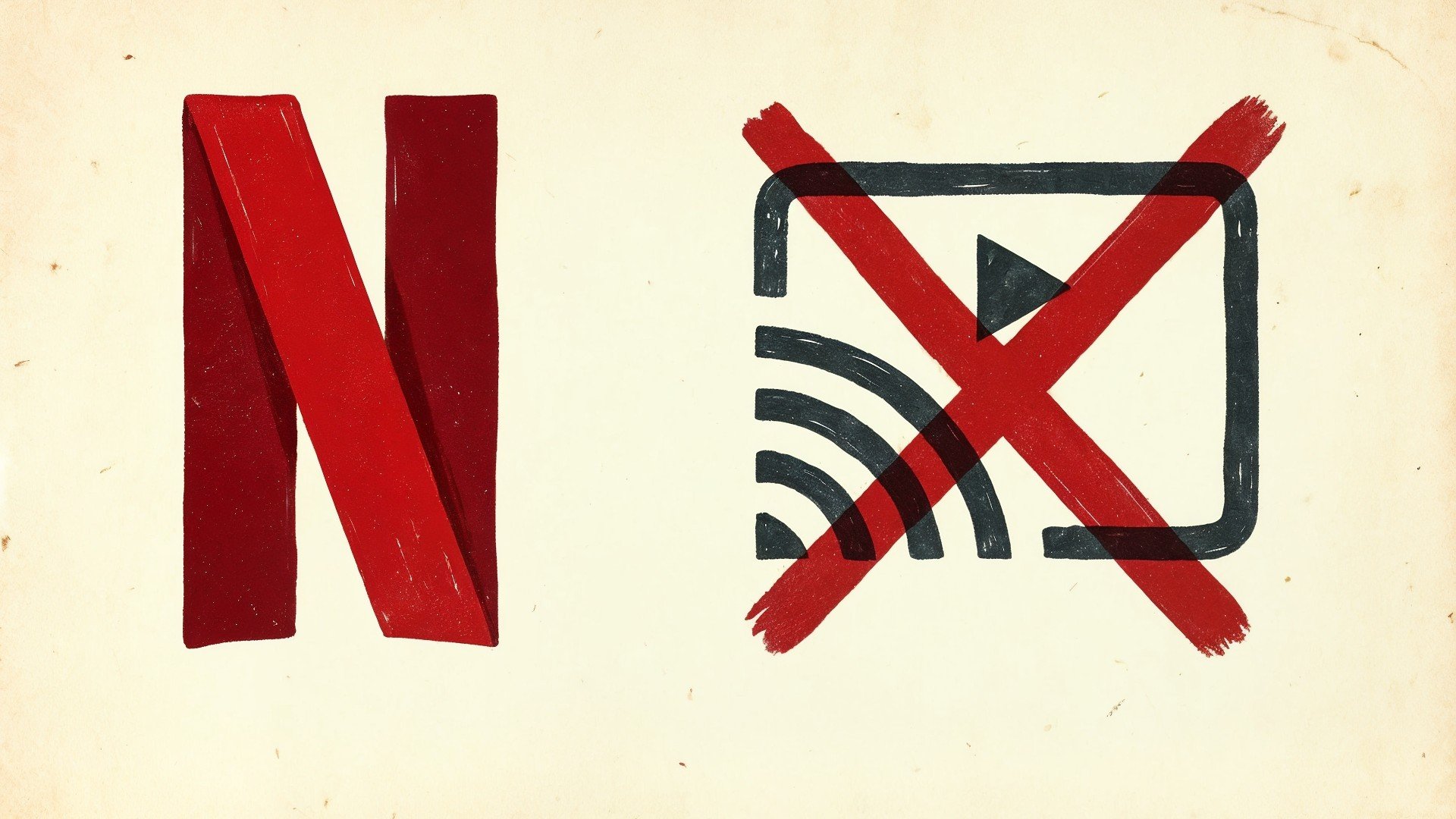 Logo, Netflix, chromecast, Illustration, Streaming-Dienst, Cast, Beige Hintergrund