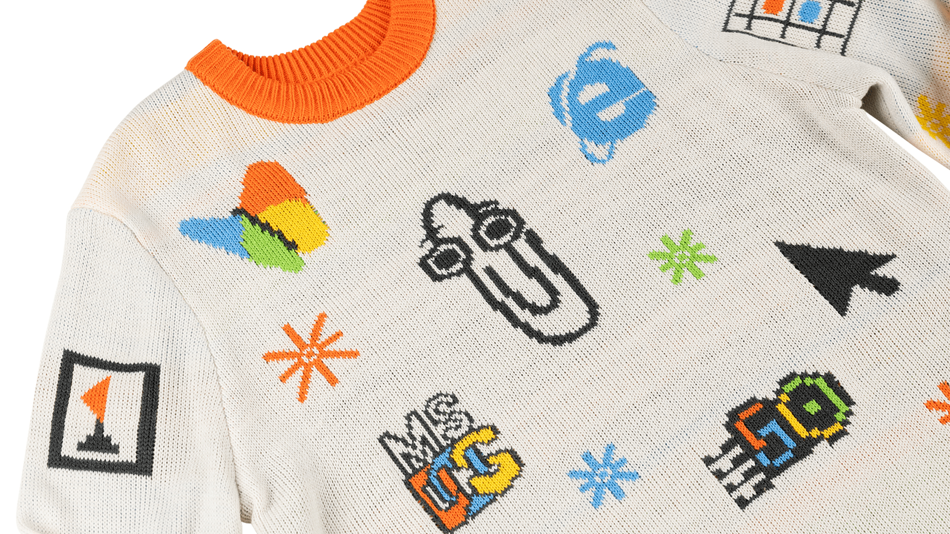 Microsoft, Internet Explorer, Weihnachten, Msn, Clippy, MS-DOS, Pullover, Ugly Sweater, Pulli, Sweater, Weihnachtspullover, Artifact Ugly Sweater