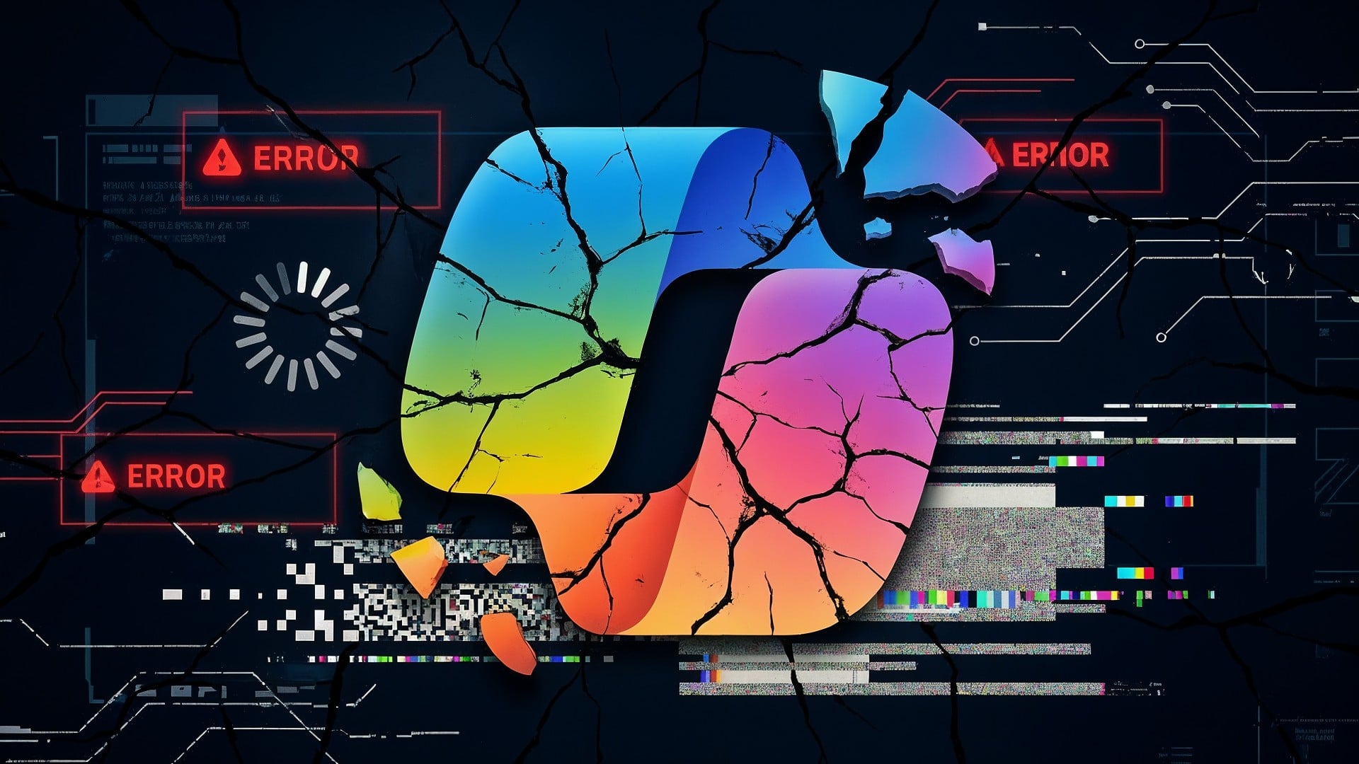 Fehler, Bug, Problem, Reparatur, Copilot, Störung, Bugs, Cybersicherheit, Crash, Error, Microsoft Copilot, Datenverlust, Serverausfall, Glitch, Technische Störung, Netzwerkprobleme, Systemabsturz