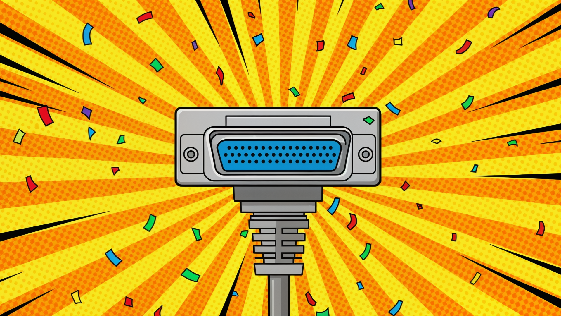 Retro, stecker, Konfetti, General Purpose Interface Bus, gpib, IEEE 488