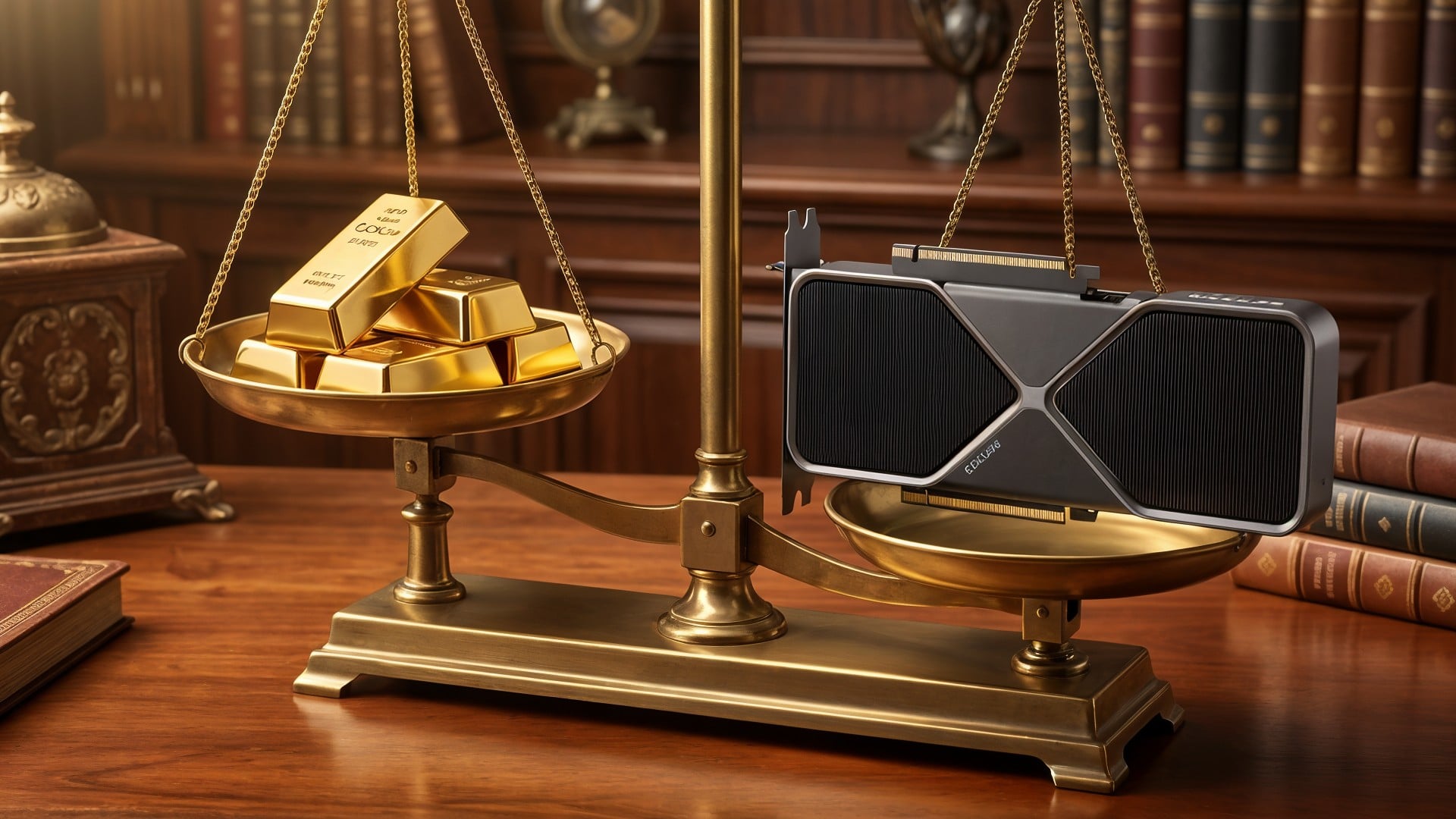 Gaming, Nvidia, Gpu, Grafikkarte, Grafikkarten, Geforce, Grafik, Nvidia Geforce, Waage, Speicherkrise, Goldbarren, Wertanlage, Wertvergleich