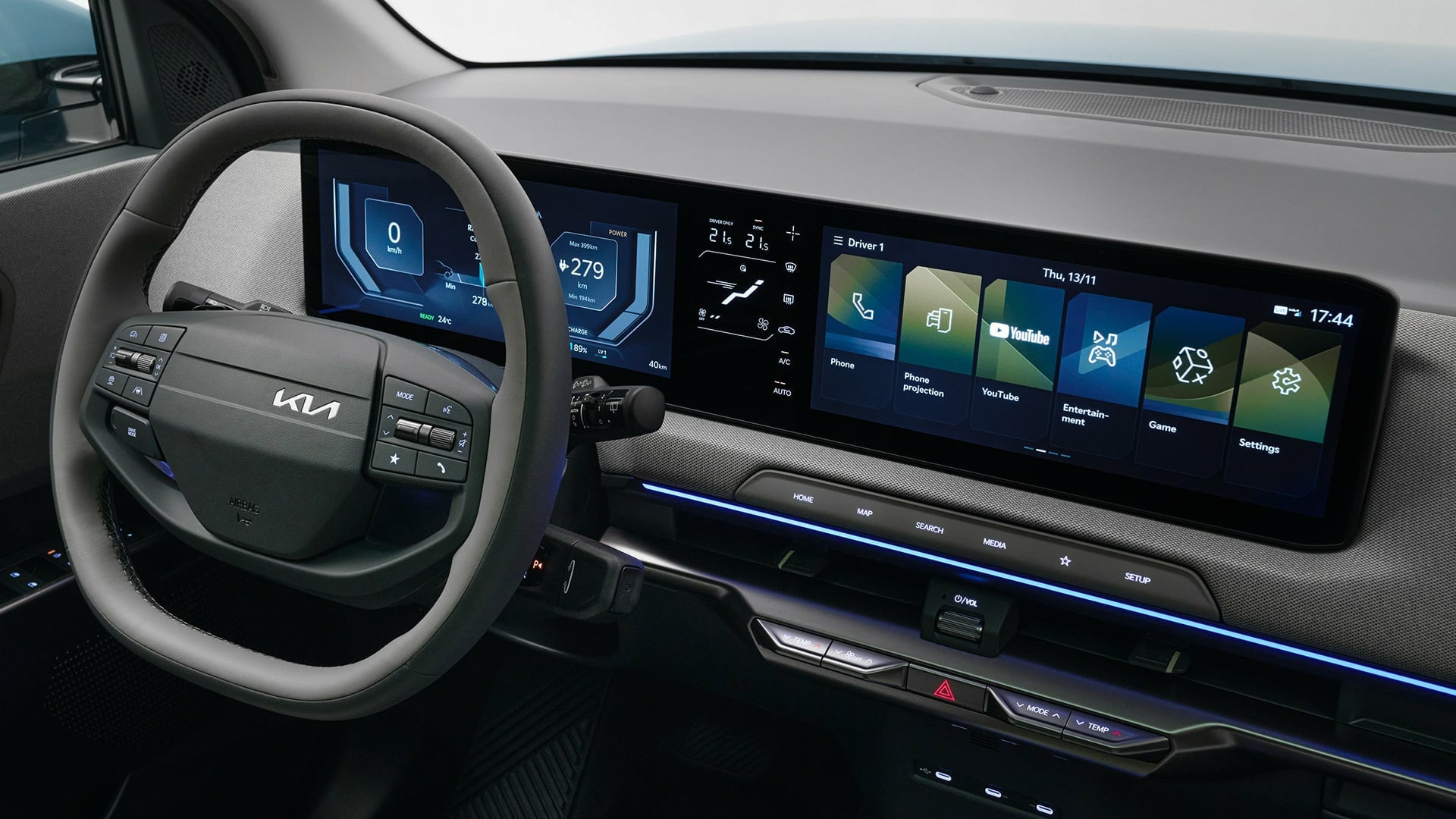 Auto, Elektroautos, Elektromobilität, Elektroauto, PKW, E-Auto, EV, E-Autos, Kia, Lenkrad, Buttons, Cockpit, Knöpfe, Kia EV2