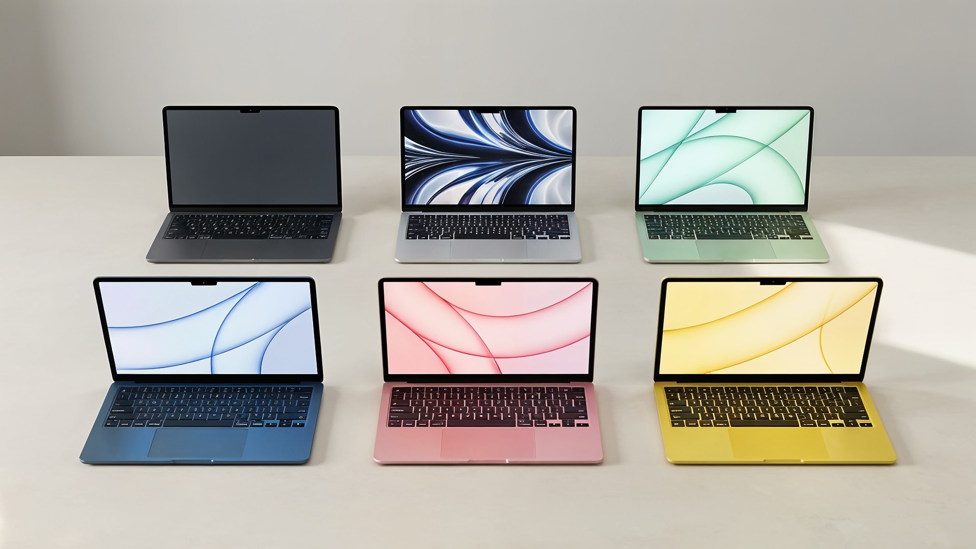 Apple, Notebook, Laptop, Display, Tastatur, Notebooks, Macbook, Macos, Macbook Air, Aluminium, Farbvarianten, Produktpalette