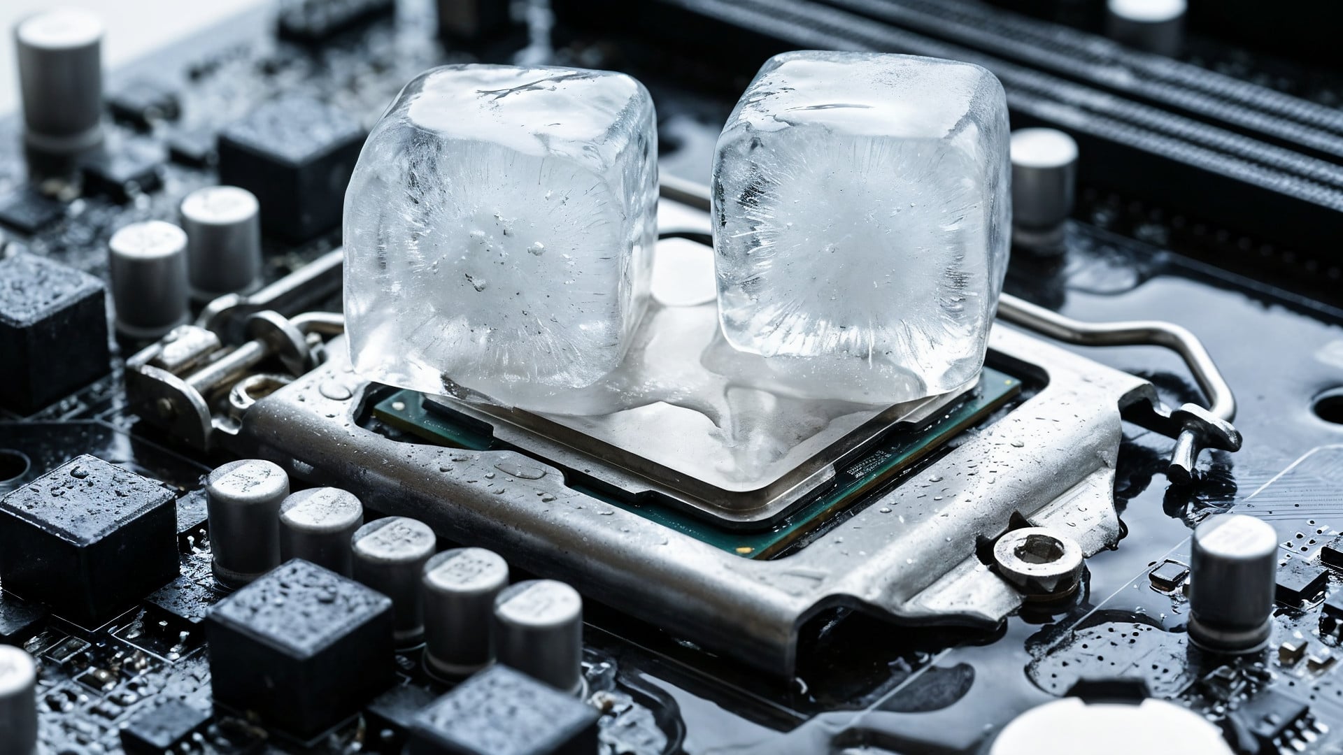 Cpu, Prozessor, Mainboard, Kühlung, Motherboard, Eis, Eiswürfel