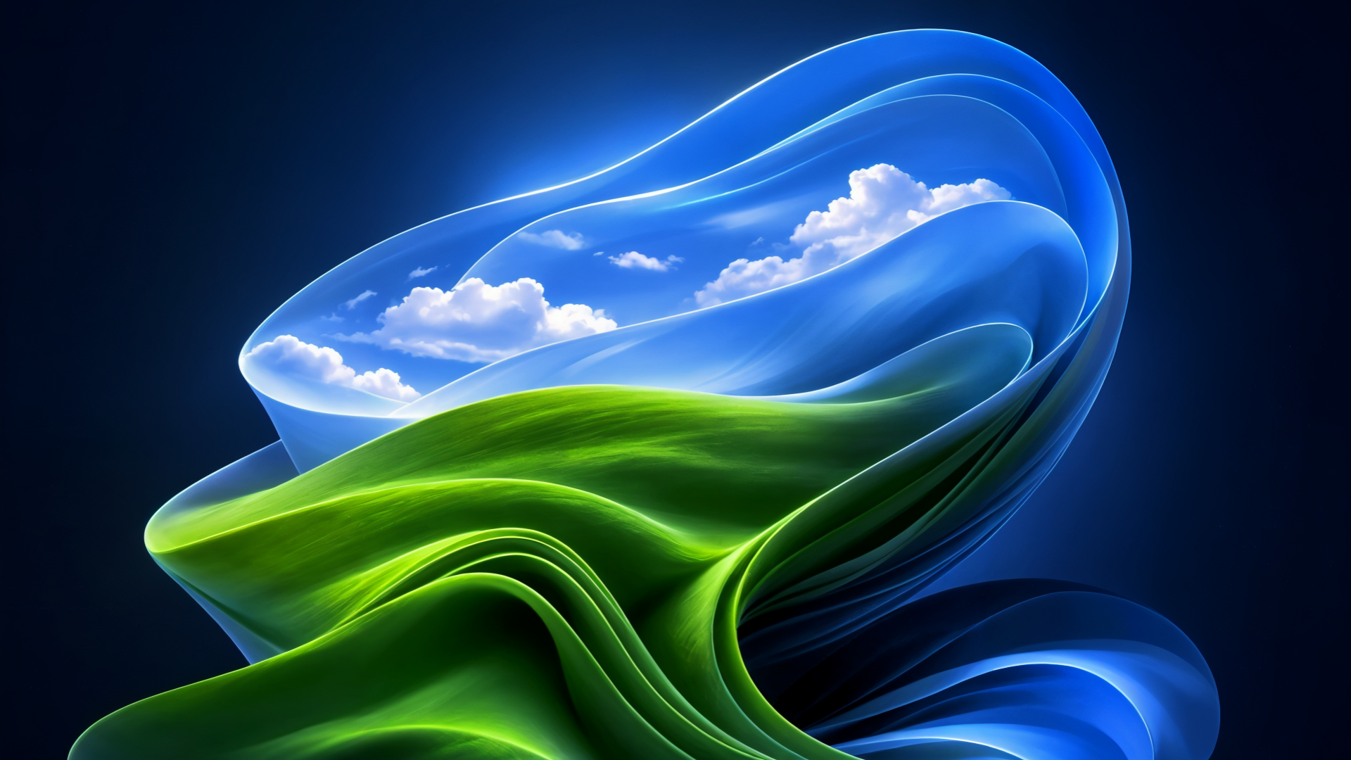 Microsoft, Betriebssystem, Windows 11, Wallpaper, 3D-Rendering, Wolken, Digitale Kunst, Cloud-Computing, Desktop-Hintergrund, Ki-generiert