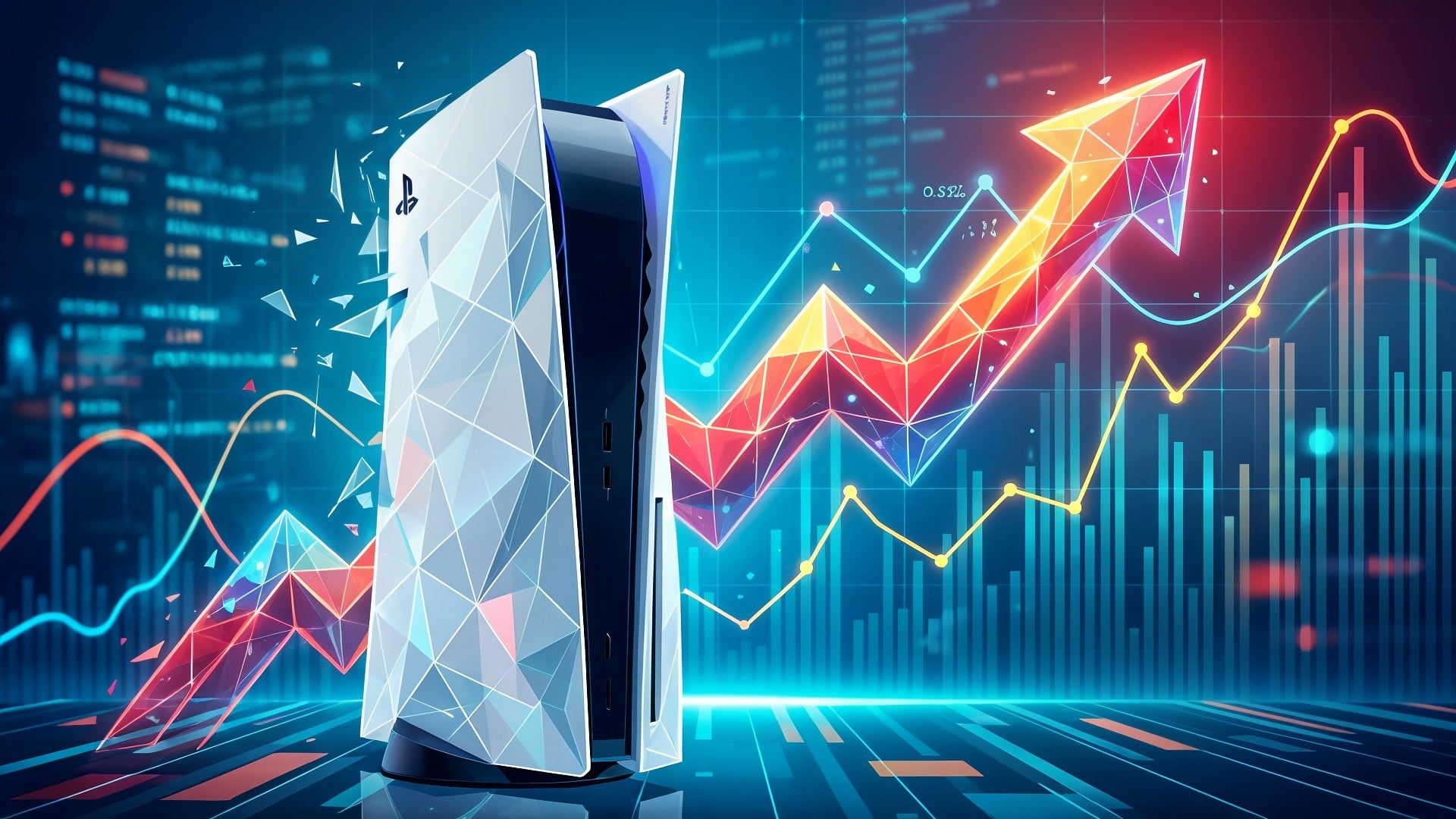 Sony, PlayStation 5, ps5, Spielekonsole, Verkaufszahlen, Sony PlayStation 5, Wachstum, Preiserhöhung, Diagramm, Marktanalyse, Absatzzahlen, Balkendiagramm, Gaming-Markt, Konsolen-Markt, Liniendiagramm