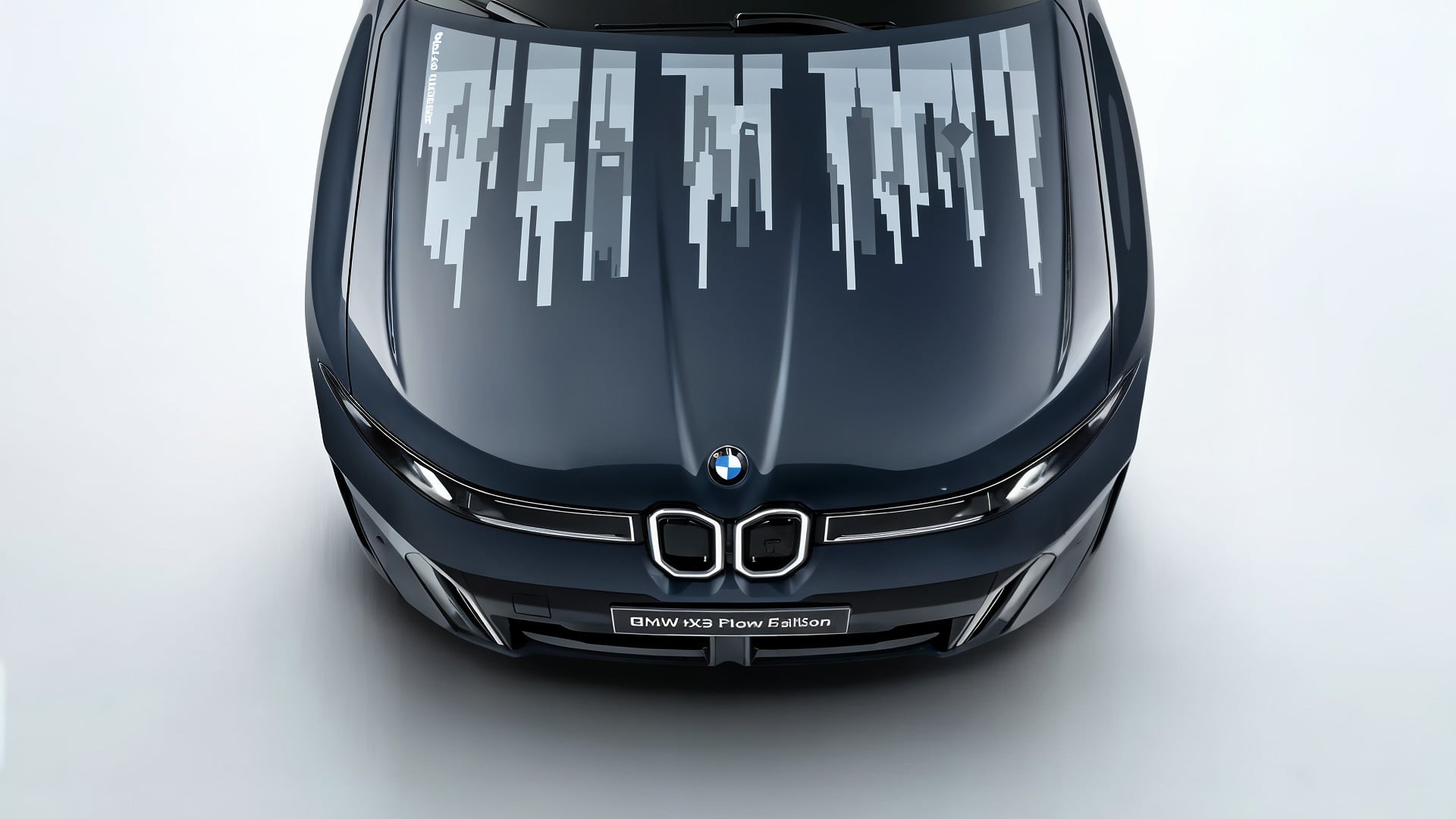 Display, Elektroauto, Bildschirm, Konzept, BMW, E-Ink, Motorhaube, iX3 Flow Edition