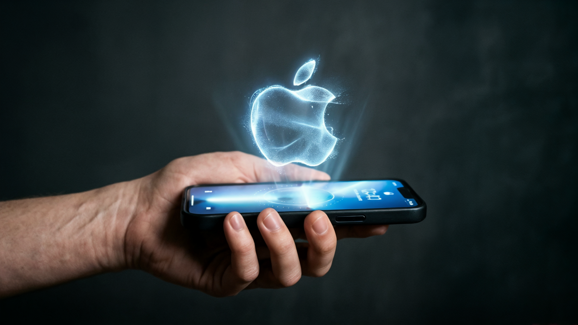 Smartphone, Apple, Iphone, Logo, Display, Bildschirm, 3d, Hologramm, Projektion