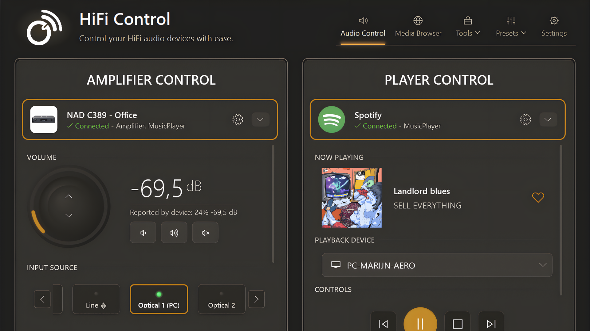 Audio, Audiosystem, HiFi Control