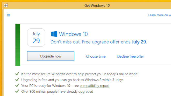 Windows 10, Windows 10 Upgrade, Gratis Upgrade, Upgrade Reservierung, Upgrade Angebot