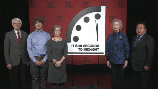 Doomsday Clock: Weltuntergangsuhr steht auf 90 Sek. vor Mitternacht