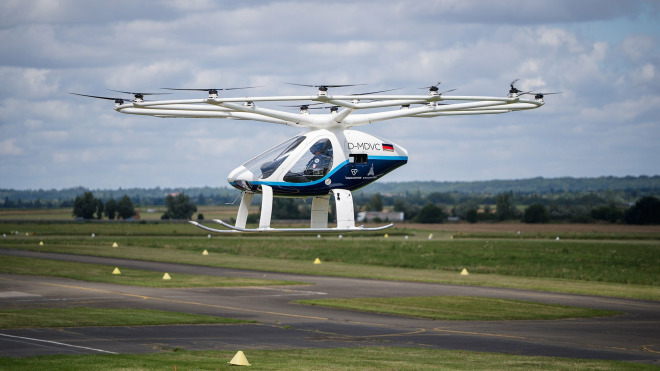 Drohne, Helikopter, Flugtaxi, Volocopter, Passagierdrohne, E-volo, eVTOL, Volocity