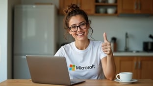 Microsoft, Microsoft Corporation, Homeoffice, Home Office, Heimarbeit, K�che, Mitarbeiterin
