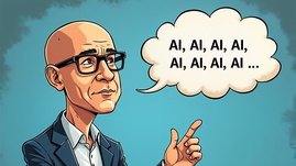 Microsoft, Ki, K�nstliche Intelligenz, AI, Microsoft Corporation, Artificial Intelligence, OpenAI, ChatGPT, Ceo, Satya Nadella, KI-Chatbot, Nadella, Illustration, Microsoft Copilot, Microsoft CEO, Karikatur