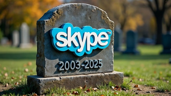 Microsoft, Logo, Chat, Skype, Instant Messaging, Voip, ende, End Of Life, Internettelefonie, Grabstein, Grab