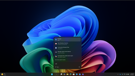 Microsoft, Betriebssystem, Ki, Windows 11, Technologie, Desktop, Benutzeroberfl�che, Startmen�, Taskleiste, Fluent Design, Benachrichtigungen, Abstrakt, Farbverlauf, Dunkelmodus, Moderne