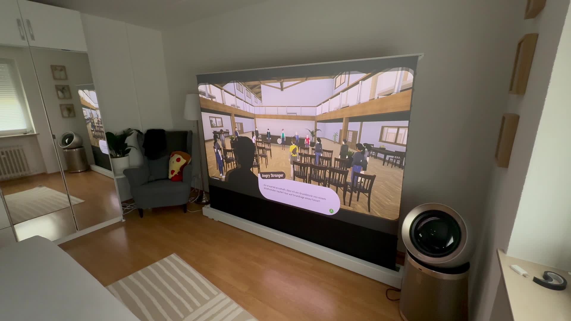 Video, Test, Kino, Timm Mohn, Beamer, Projektor, Heimkino, Leinwand, ALR Leinwand, Nothing Projector Black Series, Long Throw Beamer, motorisierte Leinwand, Bodenleinwand, Projektor Zubehör, USB Steuerung, Betrachtungswinkel, Soundbar Kompatibilität, Projektionsleinwand